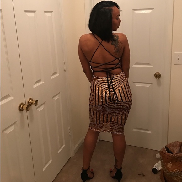 Gold Sequence Dress- Worn once - Picture 3 of 3